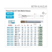 Maier M6x1 Helis Makina Kılavuzu HSS-M2AL Titanyum Kaplı Standart DIN-371/C MK371TH06 - 2