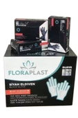Floraplast L Boy Pudrasız Elastik 1 Koli 2000 Adet Siyah Eldiven - 1