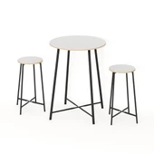 Eportatif Oval 2 Kişilik Yemek Masası Bar Masası Mutfak Beyaz 1527 - 5