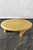 Digithome Bambu Tezgah Üstü Ayaklı Yuvarlak Kesim Panosu Servis ve Sunum Tahtası 30 Cm Kahverengi - THN76058 C1-1-18 - 1