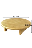 Digithome Bambu Tezgah Üstü Ayaklı Yuvarlak Kesim Panosu Servis ve Sunum Tahtası 30 Cm Kahverengi - THN76058 C1-1-18 - 3