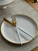 Gold Rim Pasta Tabağı Seti- 6 Adet - 1