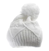 Wind Ponponlu Örgü Bere Beyaz Wd14008 - 1