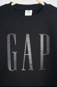 KIZ ERKEK BİSİKLET YAKA GAP BASKILI MANŞETLİ PAMUK SWEAT - 3