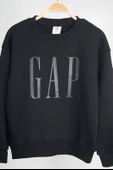 KIZ ERKEK BİSİKLET YAKA GAP BASKILI MANŞETLİ PAMUK SWEAT - 2