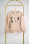 KIZ ERKEK BİSİKLET YAKA GAP BASKILI MANŞETLİ PAMUK SWEAT - 6