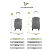 Vegmann Vela Antrasit 2'li Valiz Seti Orta Boy ,Kabin Boy thumbnail 2