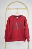 KIZ ERKEK BİSİKLET YAKA GAP BASKILI MANŞETLİ PAMUK SWEAT - 4