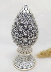 Esmaül Hüsna Çam Kozalak Kristal Taşlı Ayet Biblo Sedef Orta Boy Obje - 1