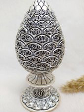 Esmaül Hüsna Çam Kozalak Kristal Taşlı Ayet Biblo Sedef Orta Boy Obje - 2