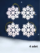 Yılbaşı Çam Ağacı Süsleri Kar Tanesi  4 Adet 9 x 9 cm - 1