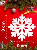 Yılbaşı Çam Ağacı Süsleri Kar Tanesi  4 Adet 9 x 9 cm - 2