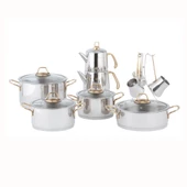 PİERRE CARDİN 16 PARÇA JUPITER GOLD TENCERE SETİ - 1