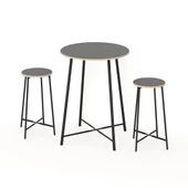 Eportatif Oval 2 Kişilik Yemek Masası Bar Masası Mutfak Füme 1528 - 4