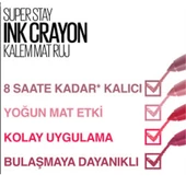 Maybelline Super Stay Ink Crayon Kalem Mat Ruj No:10 Trust Your Gut - 5