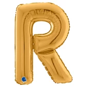 R Harf Grabo Altın Folyo Balon 66 cm thumbnail 1