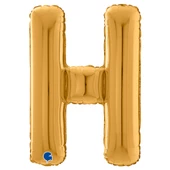 H Harf Grabo Altın Folyo Balon 66 cm - 1