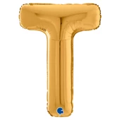 T Harf Grabo Altın Folyo Balon 66 cm - 1