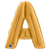 A Harf Grabo Altın Folyo Balon 66 cm thumbnail 1