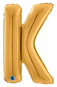 K Harf Grabo Altın Folyo Balon 66 cm thumbnail 3