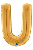 U Harf Grabo Altın Folyo Balon 66 cm - 3