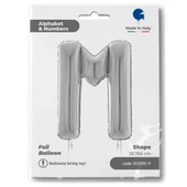 M Harf Grabo Gümüş Folyo Balon 66 cm thumbnail 2