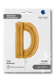 D Harf Grabo Altın Folyo Balon 66 cm - 4
