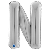 N Harf Grabo Gümüş Folyo Balon 66 cm - 1