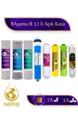 Nefa Tüm Açık Kasalara Uyumlu PH8 B 12 Destekli 8 Aşamalı Su Arıtma Filtre Seti - 1