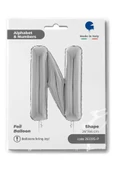 N Harf Grabo Gümüş Folyo Balon 66 cm - 4