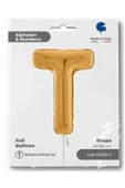 T Harf Grabo Altın Folyo Balon 66 cm - 4