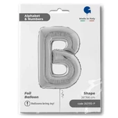 B Harf Grabo Gümüş Folyo Balon 66 cm thumbnail 2