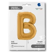 B Harf Grabo Altın Folyo Balon 66 cm thumbnail 2