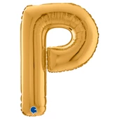 P Harf Grabo Altın Folyo Balon 66 cm thumbnail 1