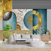 3 Boyutlu Geometrik Duvar Desenli Duvar Kağıdı - 1