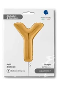 Y Harf Grabo Altın Folyo Balon 66 cm - 4