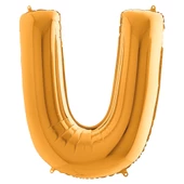 U Harf Grabo Altın Folyo Balon 102 cm thumbnail 1