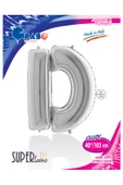 D Harf Grabo Gümüş Folyo Balon 102 cm thumbnail 4