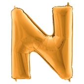 N Harf Grabo Altın Folyo Balon 102 cm - 1