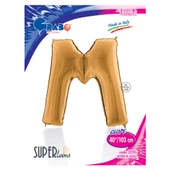 M Harf Grabo Altın Folyo Balon 102 cm thumbnail 2