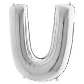 U Harf Grabo Gümüş Folyo Balon 102 cm thumbnail 1
