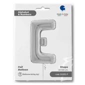 E Harf Grabo Gümüş Folyo Balon 66 cm thumbnail 2