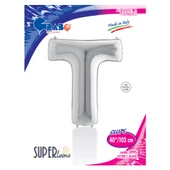 T Harf Grabo Gümüş Folyo Balon 102 cm thumbnail 2