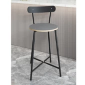 Eportatif Bar Sandalyesi Oval Mutfak Taburesi Füme 1513 - 3