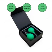 Silikon Vakumlu Cam Yüz Masaj Kupası 2'li Set Açık Yeşil Renk thumbnail 1