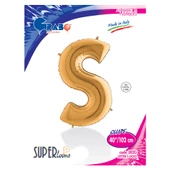 S Harf Grabo Altın Folyo Balon 102 cm thumbnail 2