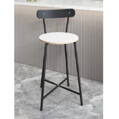 Eportatif Bar Sandalyesi Oval Mutfak Taburesi Beyaz 1512 - 1