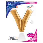 V Harf Grabo Altın Folyo Balon 102 cm thumbnail 2