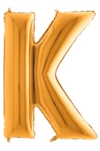 K Harf Grabo Altın Folyo Balon 102 cm thumbnail 3