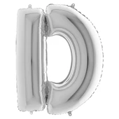 D Harf Grabo Gümüş Folyo Balon 102 cm thumbnail 1